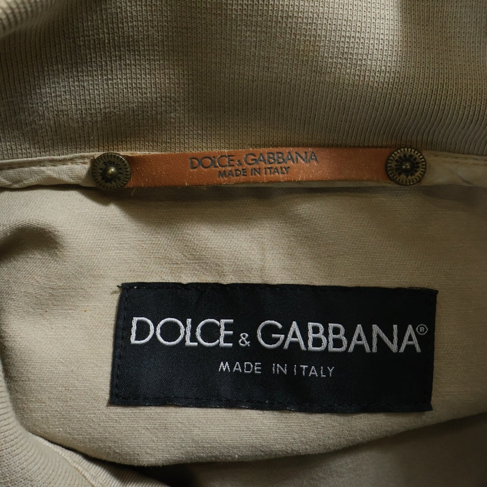 DOLCE & GABBANA(ドルチェアンドガッバーナ) ダメージ加工 リブカラー デニム トラッカージャケット ベージュ SDS04 8507