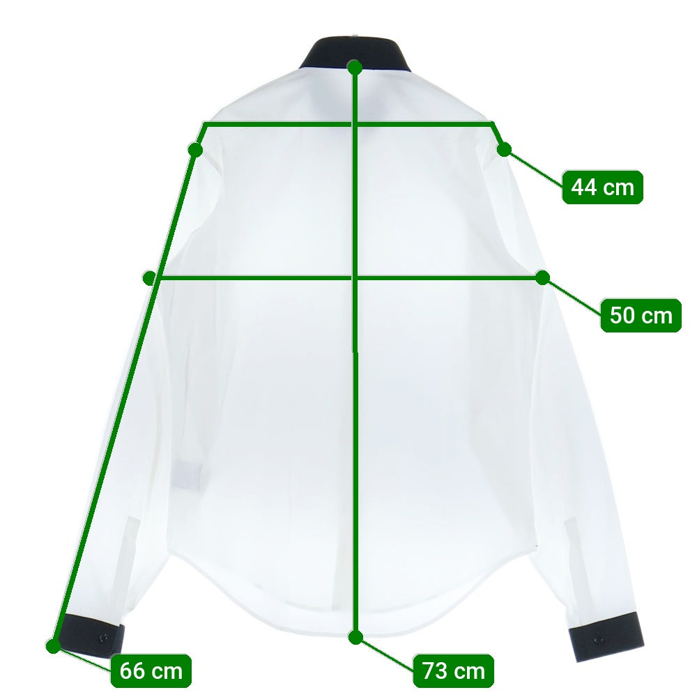 Dior HOMME(ディオールオム) スタンドカラー長袖ドレスシャツ ブラック×ホワイト 7H3150990100