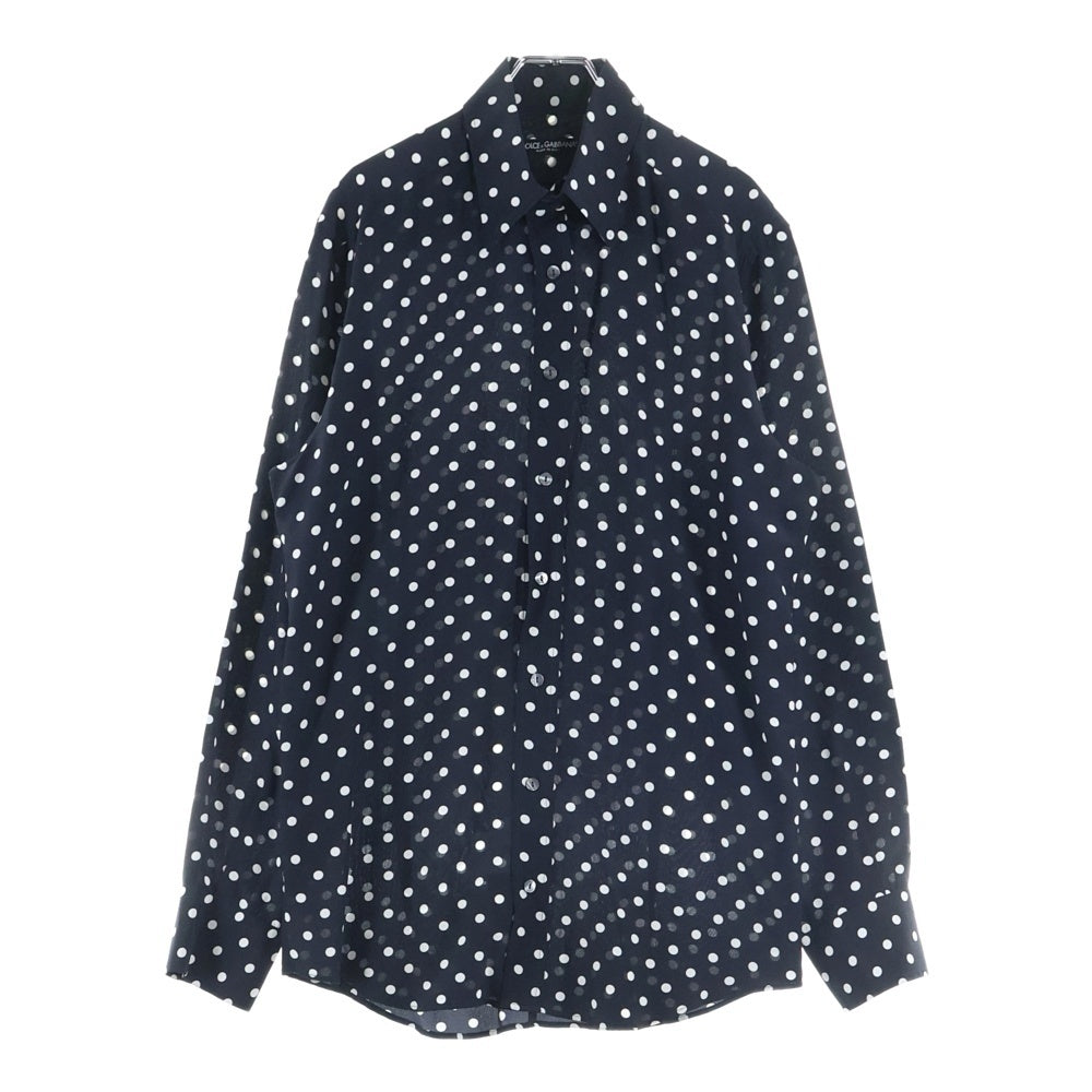 DOLCE & GABBANA 長袖シャツ ブラック/ホワイト ハチ柄 シルク