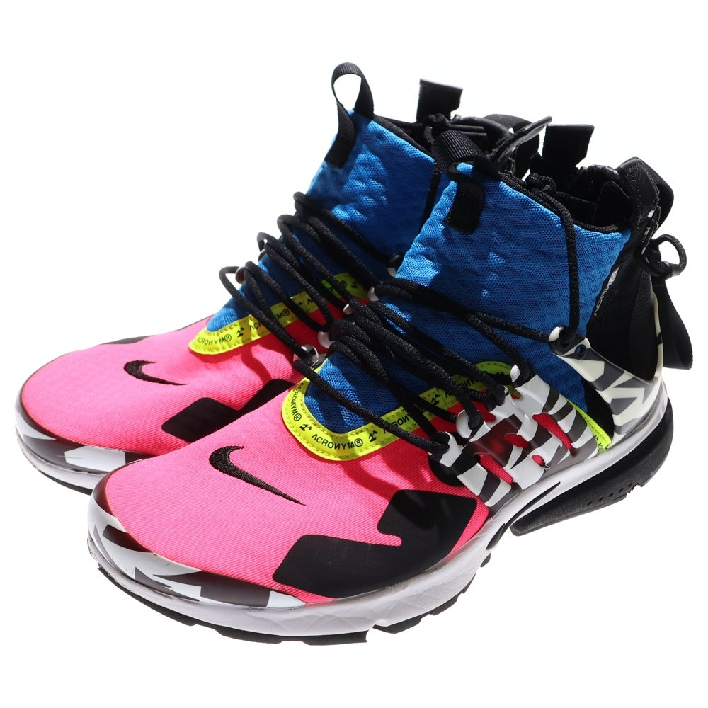 NIKE(ナイキ) ×ACRONYM AIR PRESTO MID アクロニウム エア プレスト ミッドカットスニーカー レーサー ピンク/ブルー US9/27cm AH7832-600