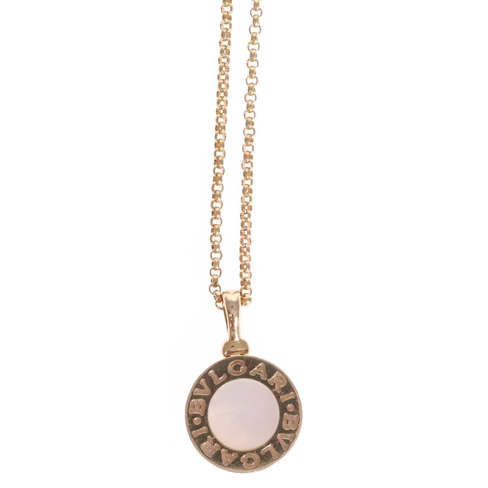 BVLGARI(ブルガリ) ブルガリブルガリ ホワイトシェル マザーオブパープルチェーンネックレス ペンダント Au750PG ピンクゴールド レディース 350553 CL857198