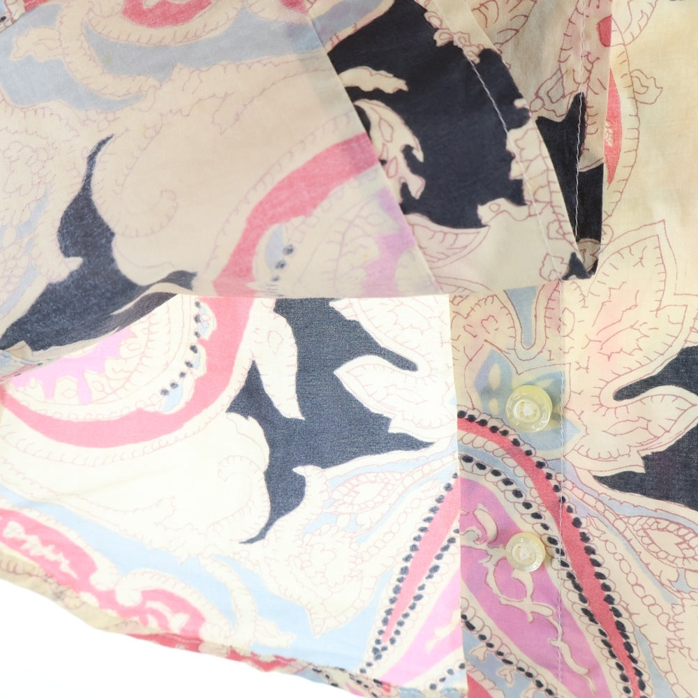 ETRO(エトロ) ペイズリー総柄プリント レギュラーカラー ノースリーブ シャツ ベージュ/ピンク 32-18152-4109