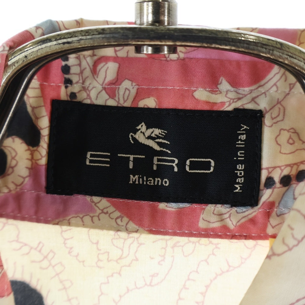 ETRO(エトロ) ペイズリー総柄プリント レギュラーカラー ノースリーブ シャツ ベージュ/ピンク 32-18152-4109