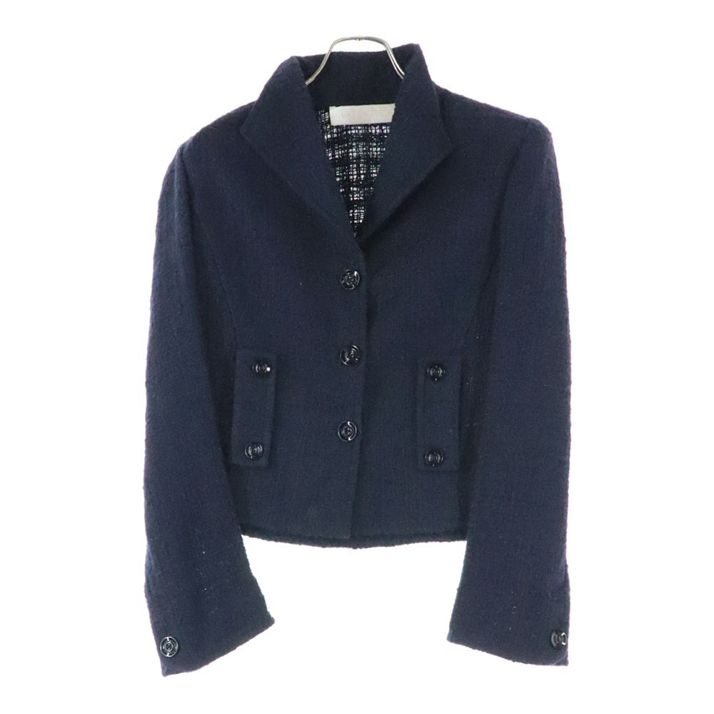 VALENTINO(ヴァレンティノ) コットンツイード 3B テーラードジャケット ネイビー レディース