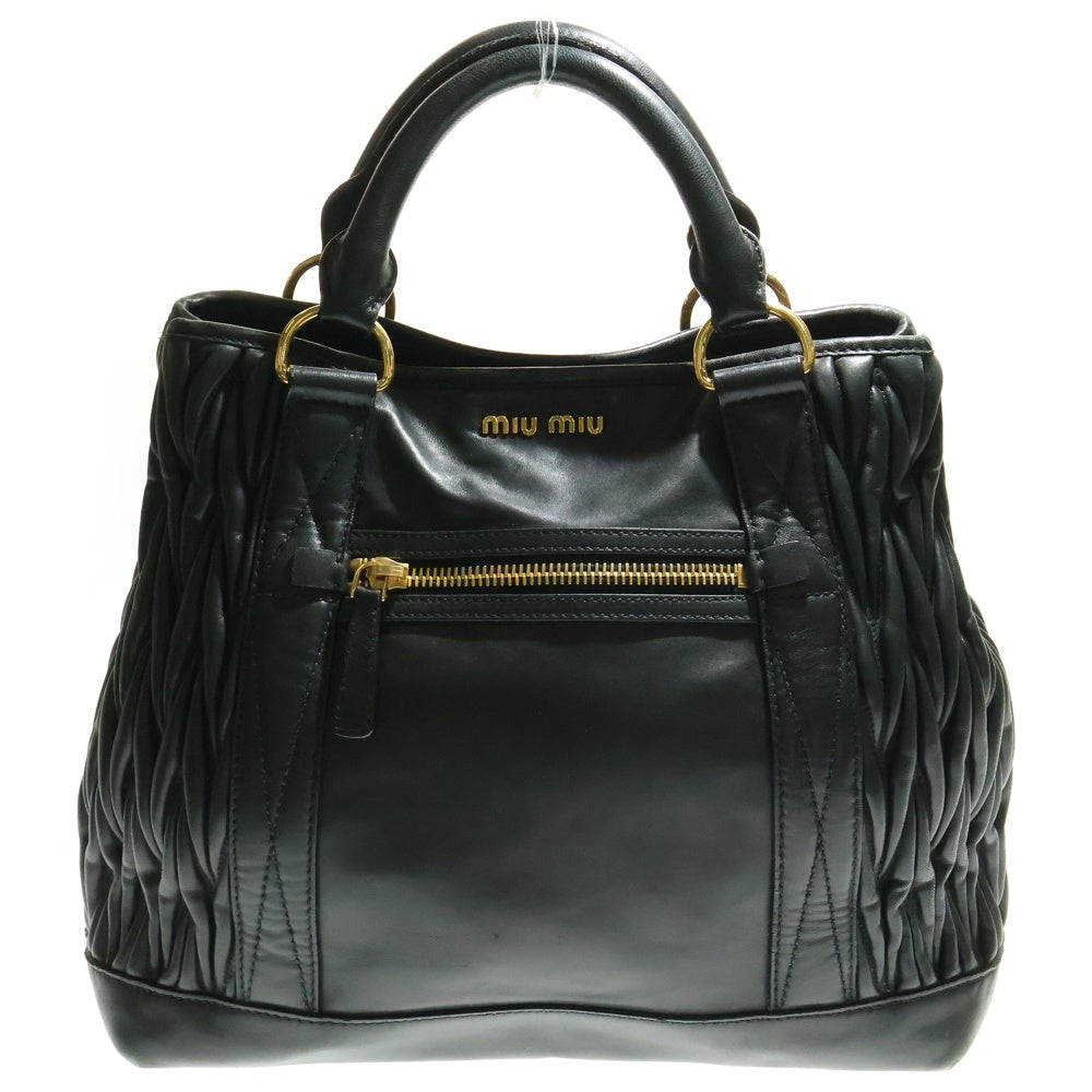 miu miu マテラッセ 2way ハンドバッグ ブラック miumiu(ミュウミュウ) マテラッセ 2WAYバッグ ハンドバッグ