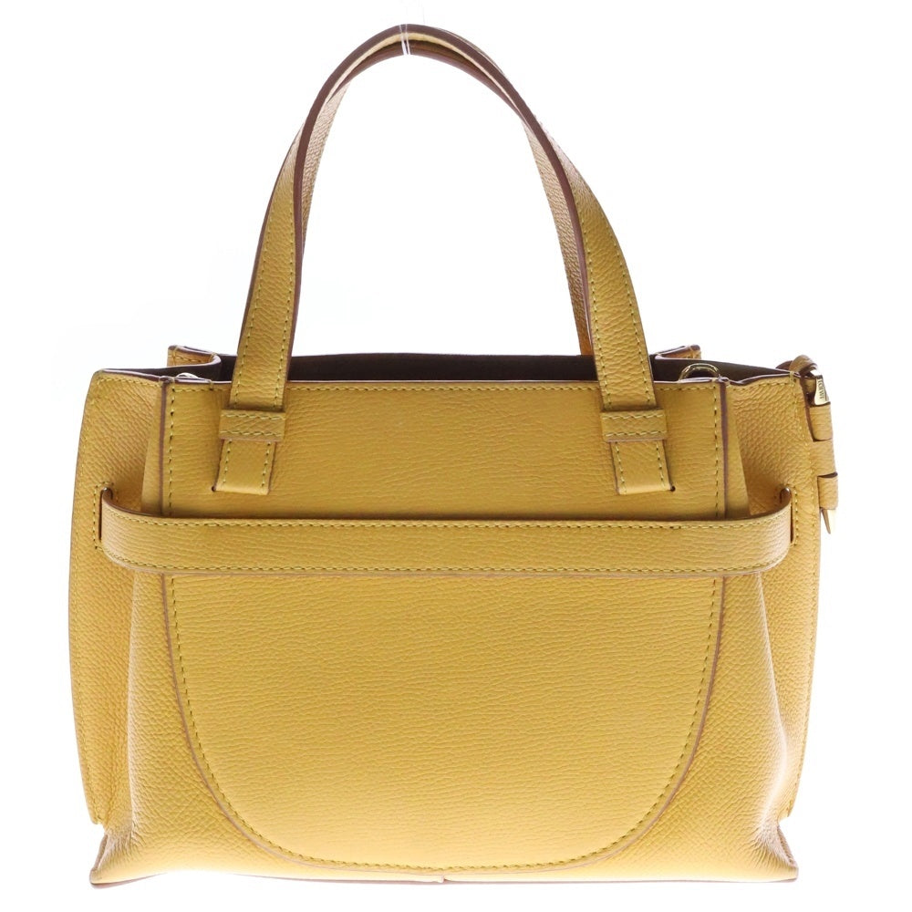 LOEWE(ロエベ) ゲートトップハンドルミニ アナグラム 2WAY レザーハンドバッグ ショルダーバッグ イエロー レディース