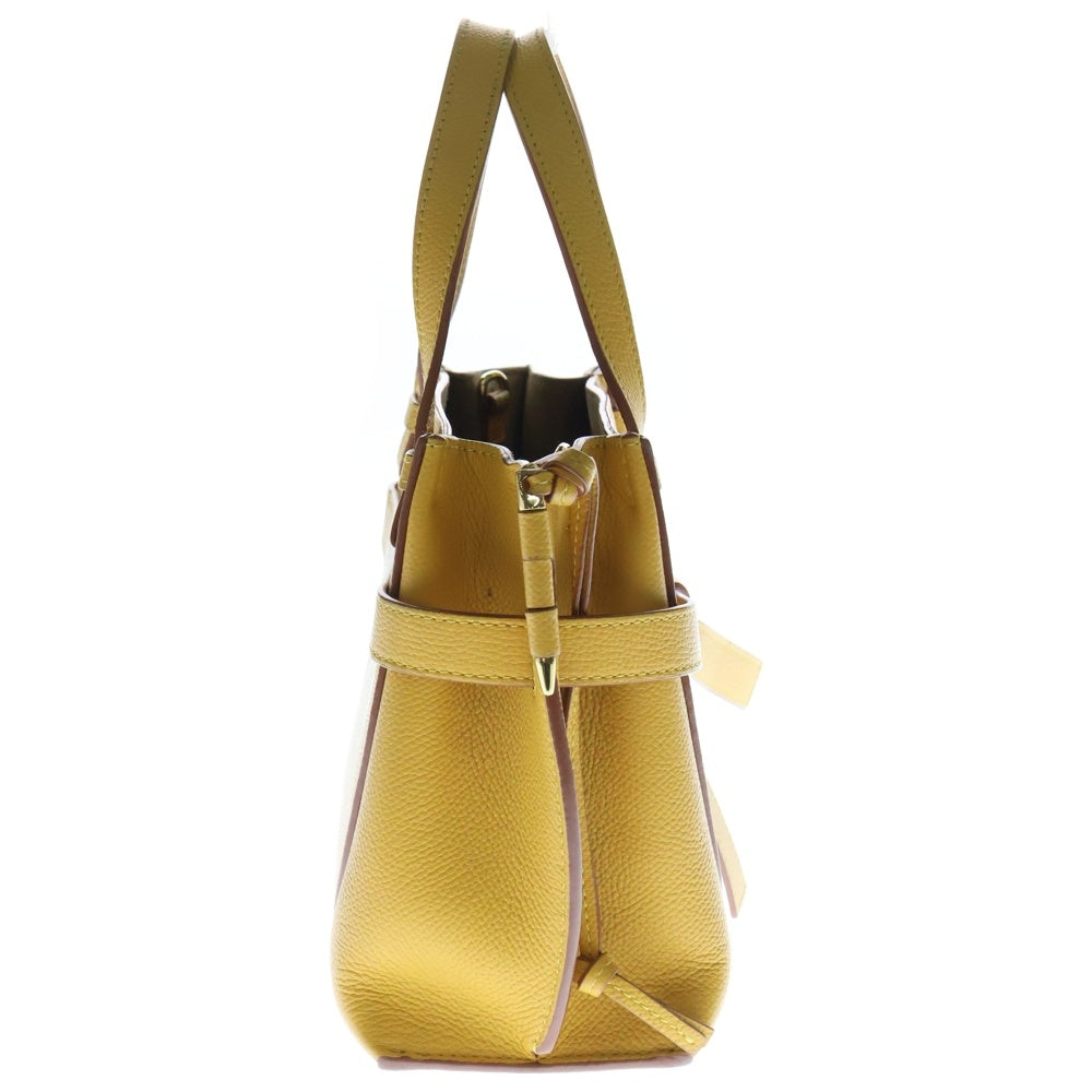 LOEWE(ロエベ) ゲートトップハンドルミニ アナグラム 2WAY レザーハンドバッグ ショルダーバッグ イエロー レディース