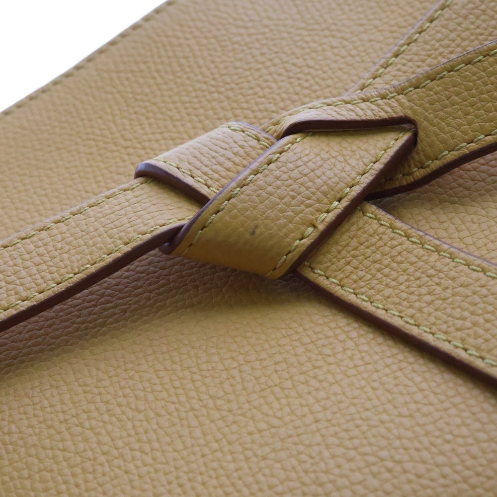 LOEWE(ロエベ) ゲートトップハンドルミニ アナグラム 2WAY レザーハンドバッグ ショルダーバッグ イエロー レディース