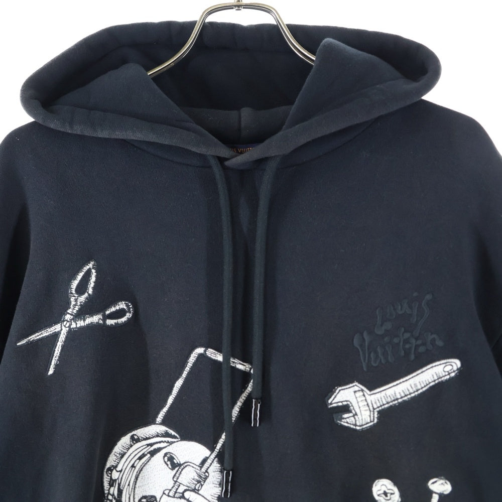 LOUIS VUITTON(ルイヴィトン) 23AW マルチツールエンブロイダードプルオーバーパーカー フーディー ブラック RM231 IHN HOY75W