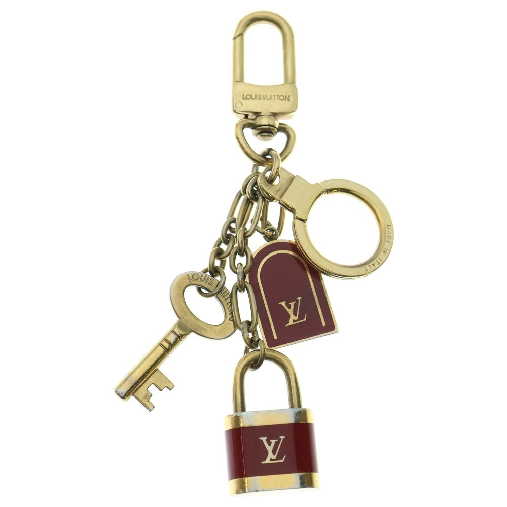 LOUIS VUITTON(ルイヴィトン) チャーム ポルト クレ・カドゥナ キーチャーム バッグチャーム キーリング ゴールド×レッド M60075