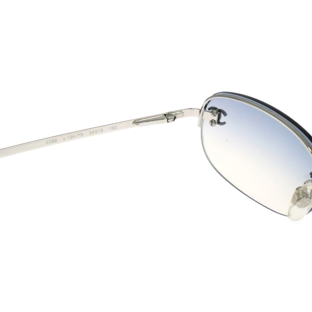 CHANEL(シャネル) ココマーク サングラス リムレス シルバーフレーム ブルーレンズ グラデーション 4099