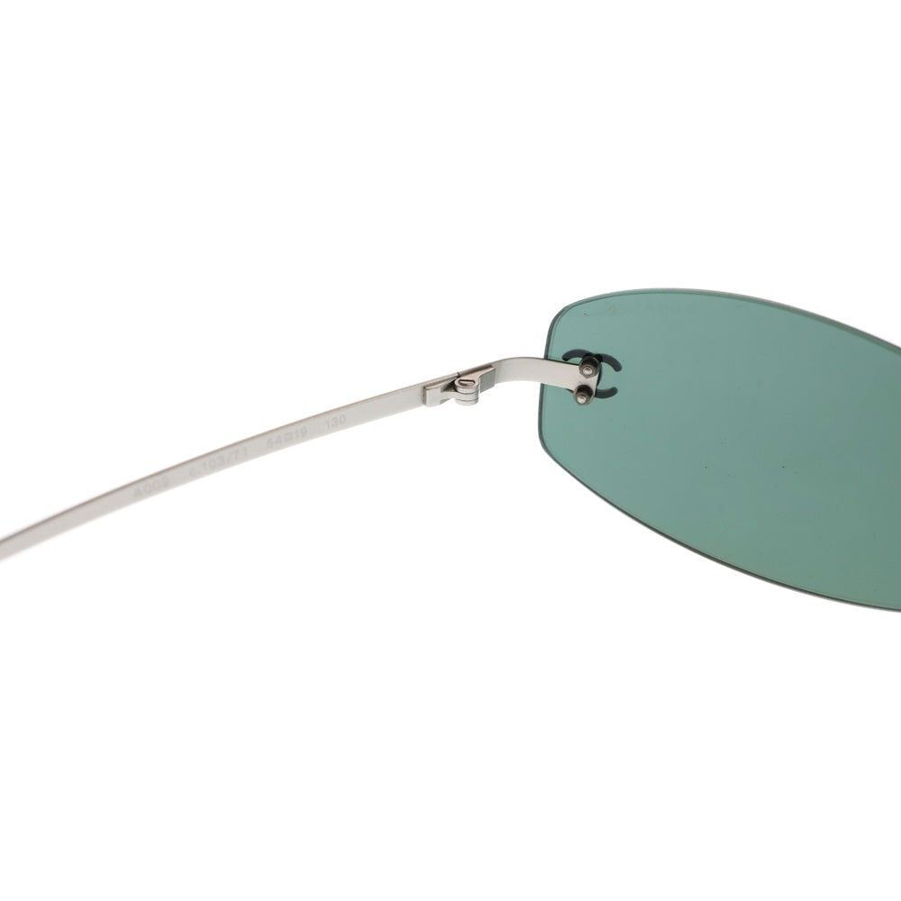 CHANEL(シャネル) ココマーク サングラス リムレス シルバーフレーム ダークグリーンレンズ 4002