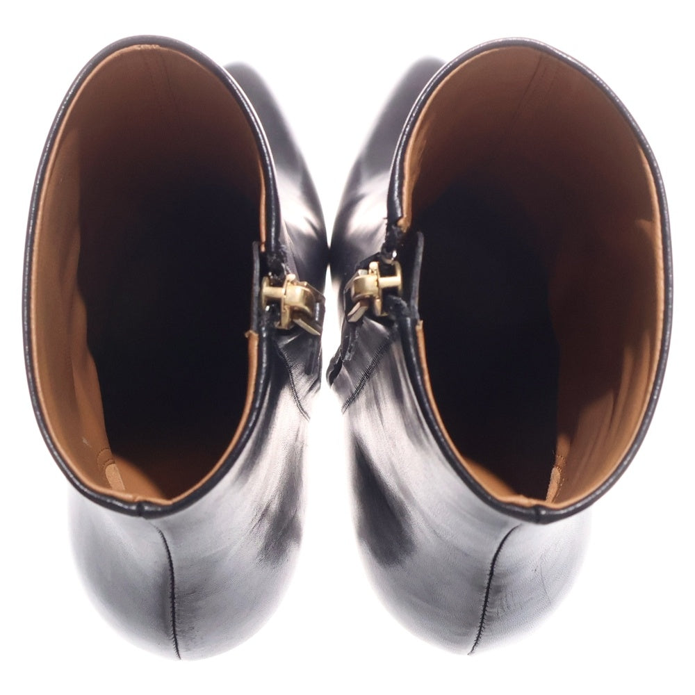 GIVENCHY(ジバンシィ) レザー サイドジップ ヒール ポインテッドトゥ シューズ ショートブーツ ブラック レディース