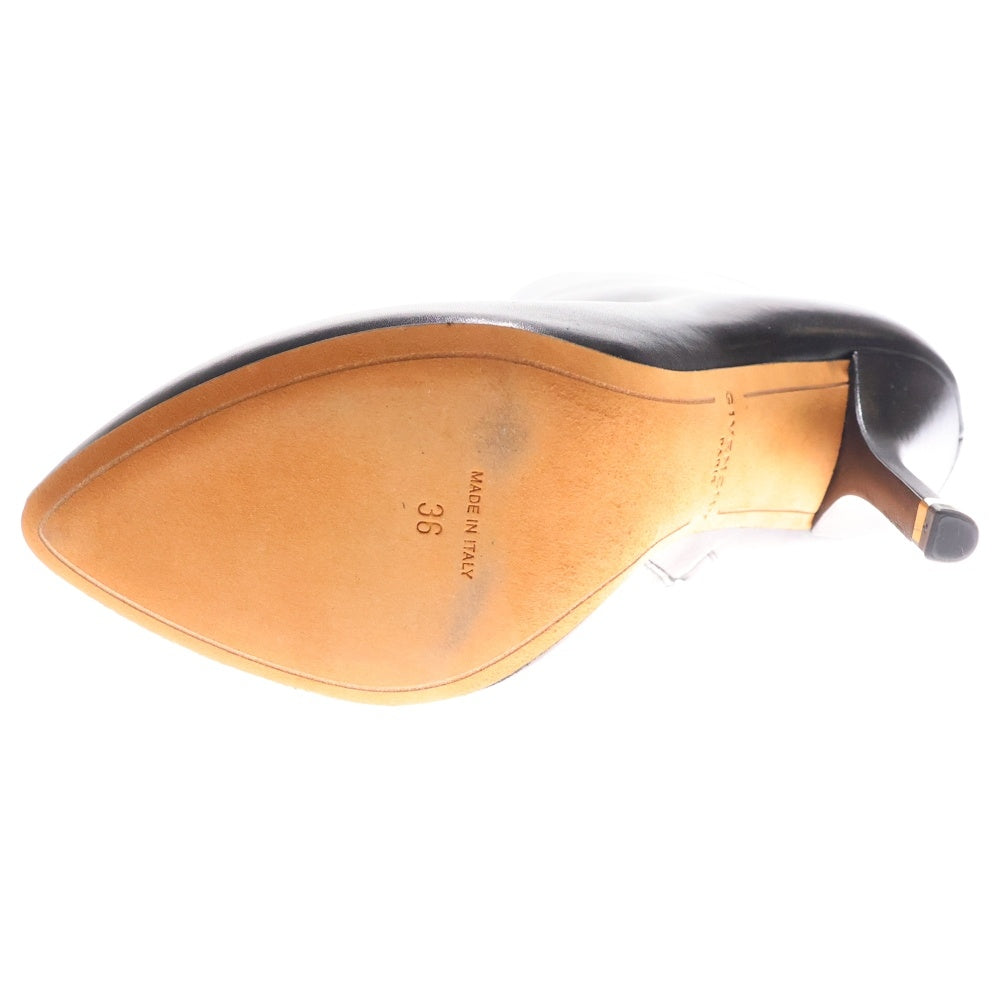 GIVENCHY(ジバンシィ) レザー サイドジップ ヒール ポインテッドトゥ シューズ ショートブーツ ブラック レディース