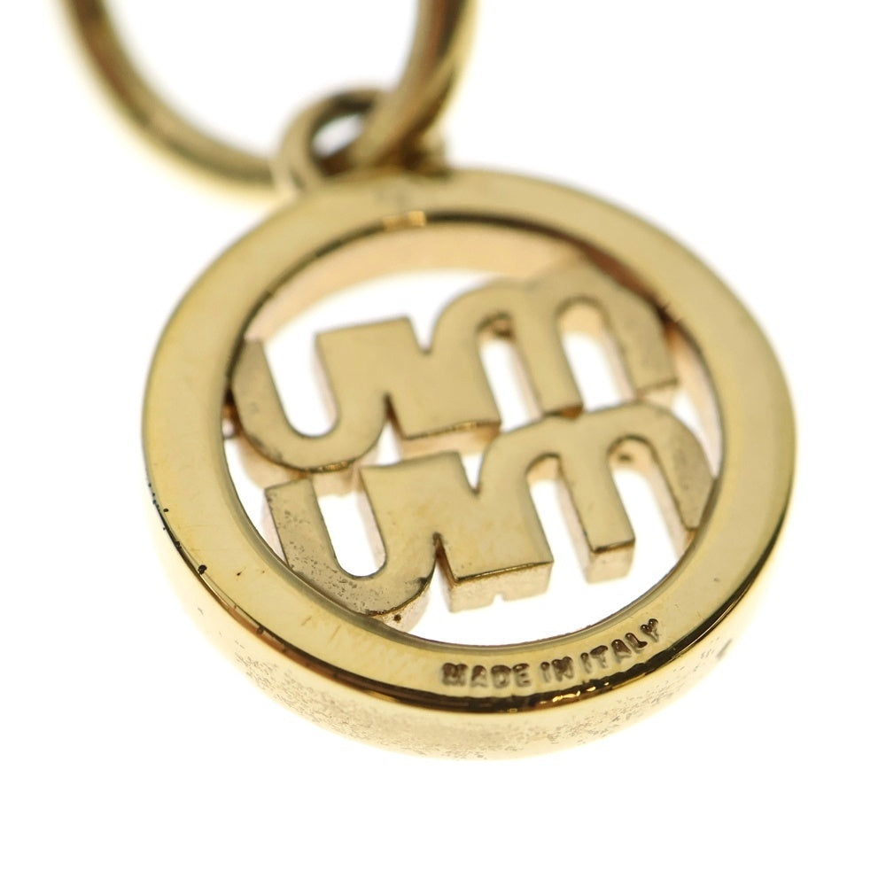 miumiu(ミュウミュウ) ロゴラインストーン ピアス フープ ゴールド メタル×クリスタル 5JO796