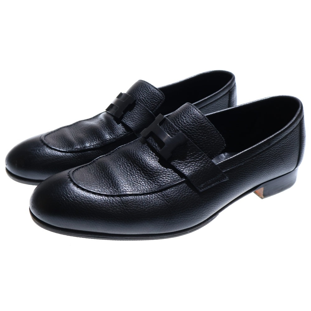 HERMES(エルメス) モカシンパリ Hロゴプレート コンスタンス レザー ローカットシューズ ローファー ブラック