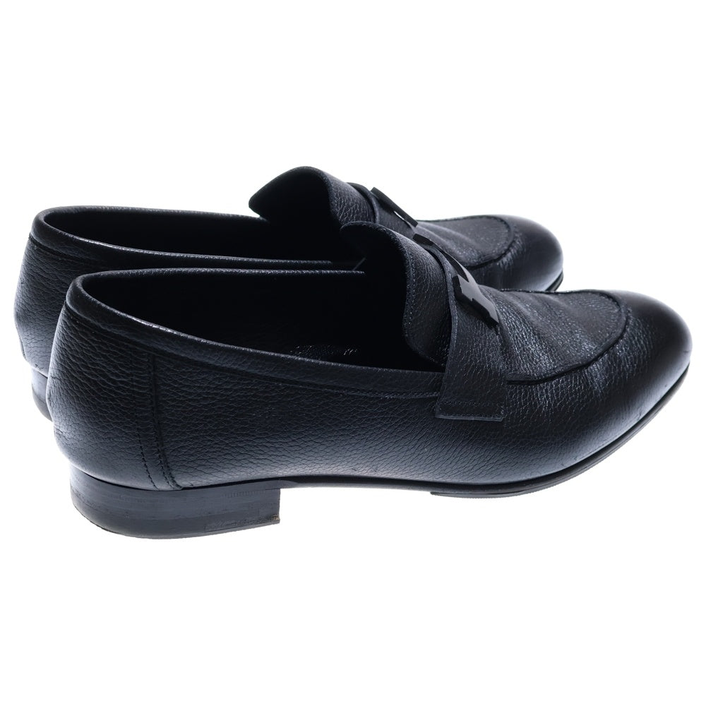 HERMES(エルメス) モカシンパリ Hロゴプレート コンスタンス レザー ローカットシューズ ローファー ブラック