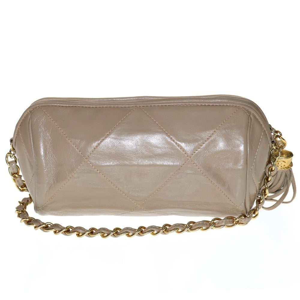 CHANEL(シャネル) ココマーク フリンジ ショルダーバッグ ベージュ ラムスキン ゴールド金具