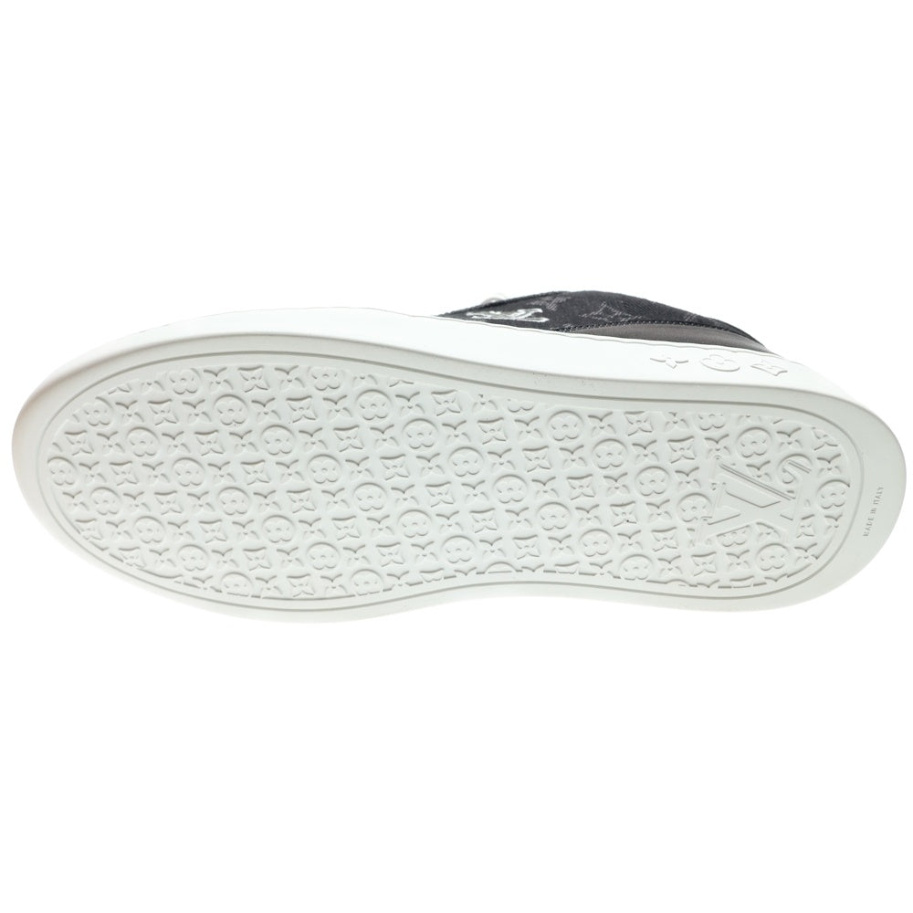 LOUIS VUITTON(ルイヴィトン) 25SS LV リゾート モノグラム デニム ロゴ刺繍 レザー レースアップ ローカットシューズ スニーカー ブラック 1AHQP8