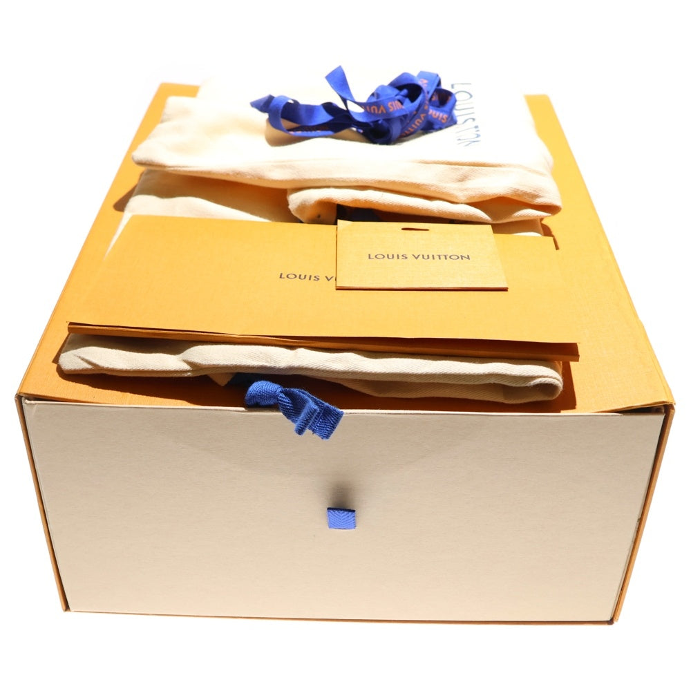 LOUIS VUITTON(ルイヴィトン) 25SS LV リゾート モノグラム デニム ロゴ刺繍 レザー レースアップ ローカットシューズ スニーカー ブラック 1AHQP8