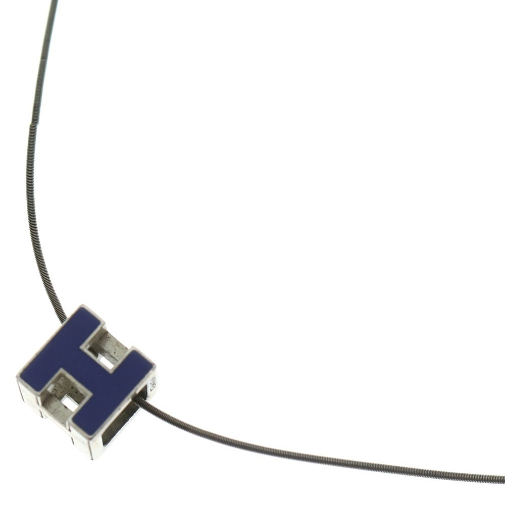 HERMES(エルメス) カージュドアッシュ Hロゴ キューブ ネックレス シルバー/ブルー