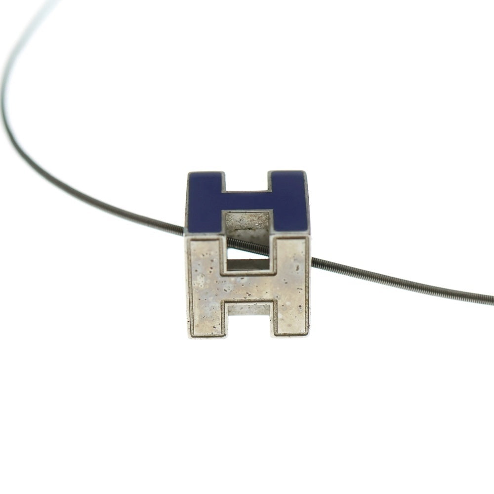 HERMES(エルメス) カージュドアッシュ Hロゴ キューブ ネックレス シルバー/ブルー