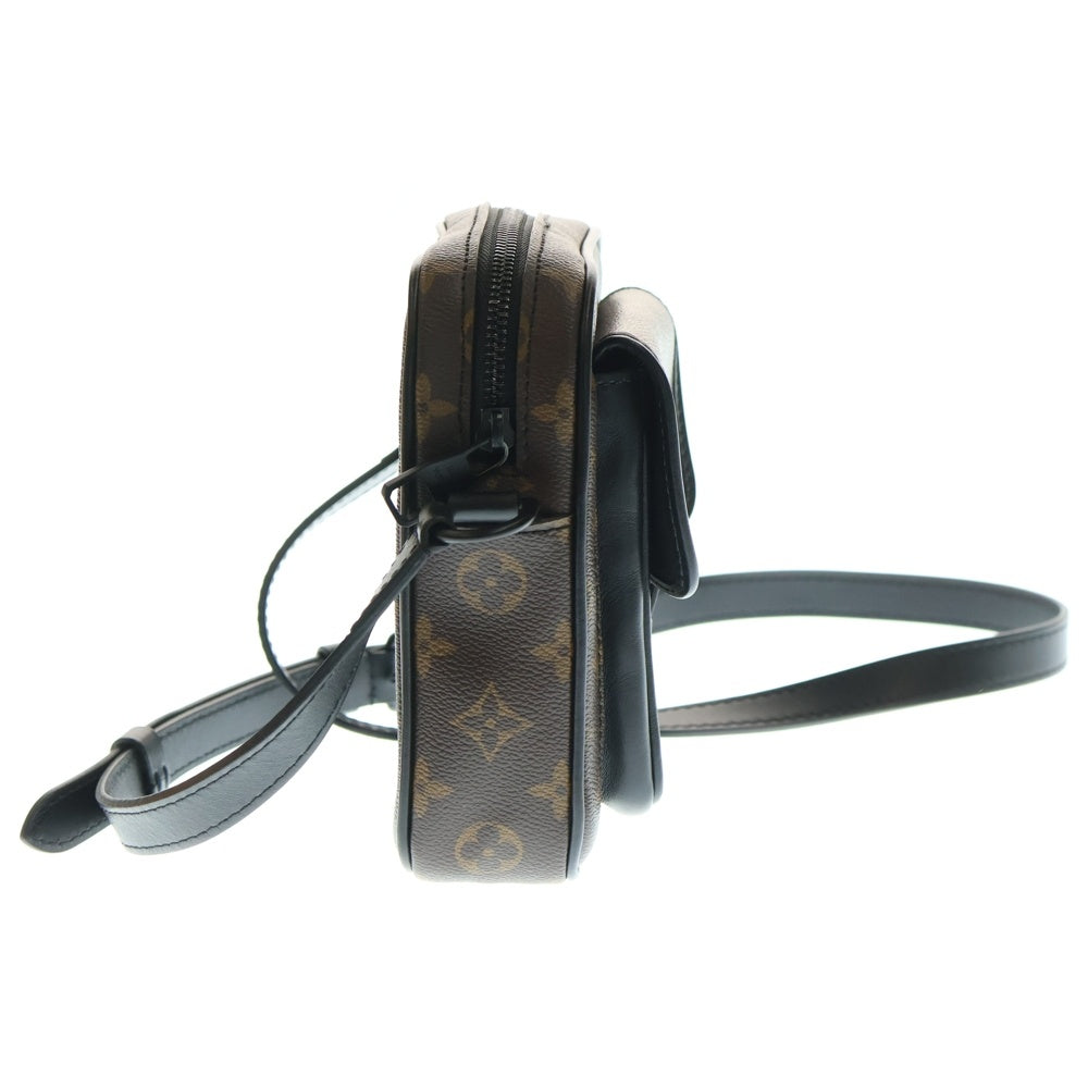 LOUIS VUITTON(ルイヴィトン) モノグラムマカサー クリストファー ウェアラブル ウォレット ショルダーバッグ ミニバッグ ブラック×ブラウン レザー×PVC M69404