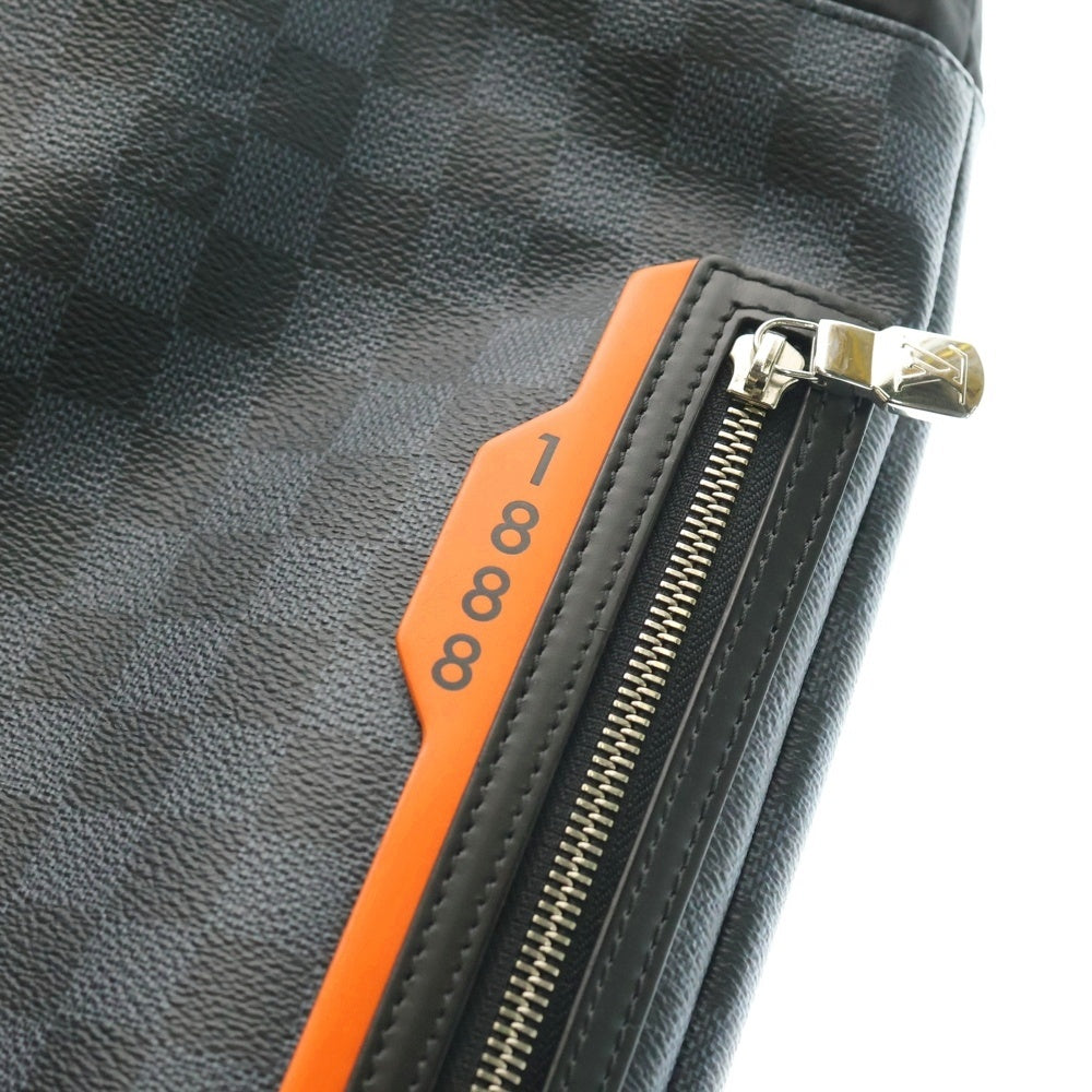 LOUIS VUITTON(ルイヴィトン) ダミエ コバルト リュックサック バックパック 巾着バッグ ブラック×ネイビー×オレンジ PVC×ナイロン N40170 シルバー金具
