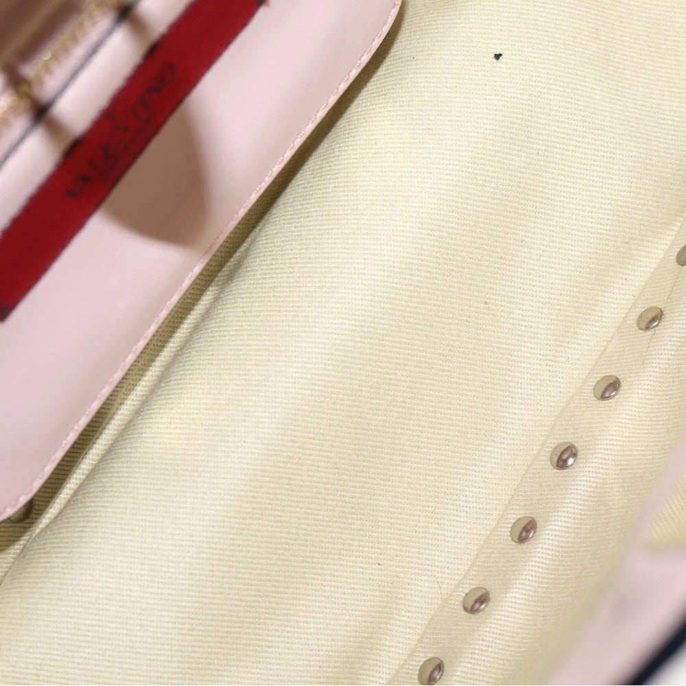 valentino garavan(ヴァレンティノガラヴァーニ) ハンドバッグ ロックスタッズ 2WAYバッグ ショルダーバッグ ハンドバッグ ゴールド金具 ライトピンク レザー