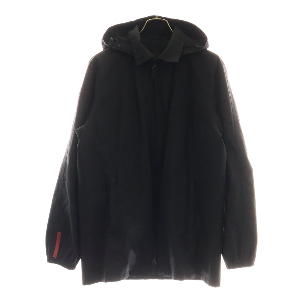 PRADA SPORT(プラダ スポーツ) GORE-TEX ゴアテックス ラバーロゴ ナイロン フーデッド ジップアップ ジャケット ブラック SGV85