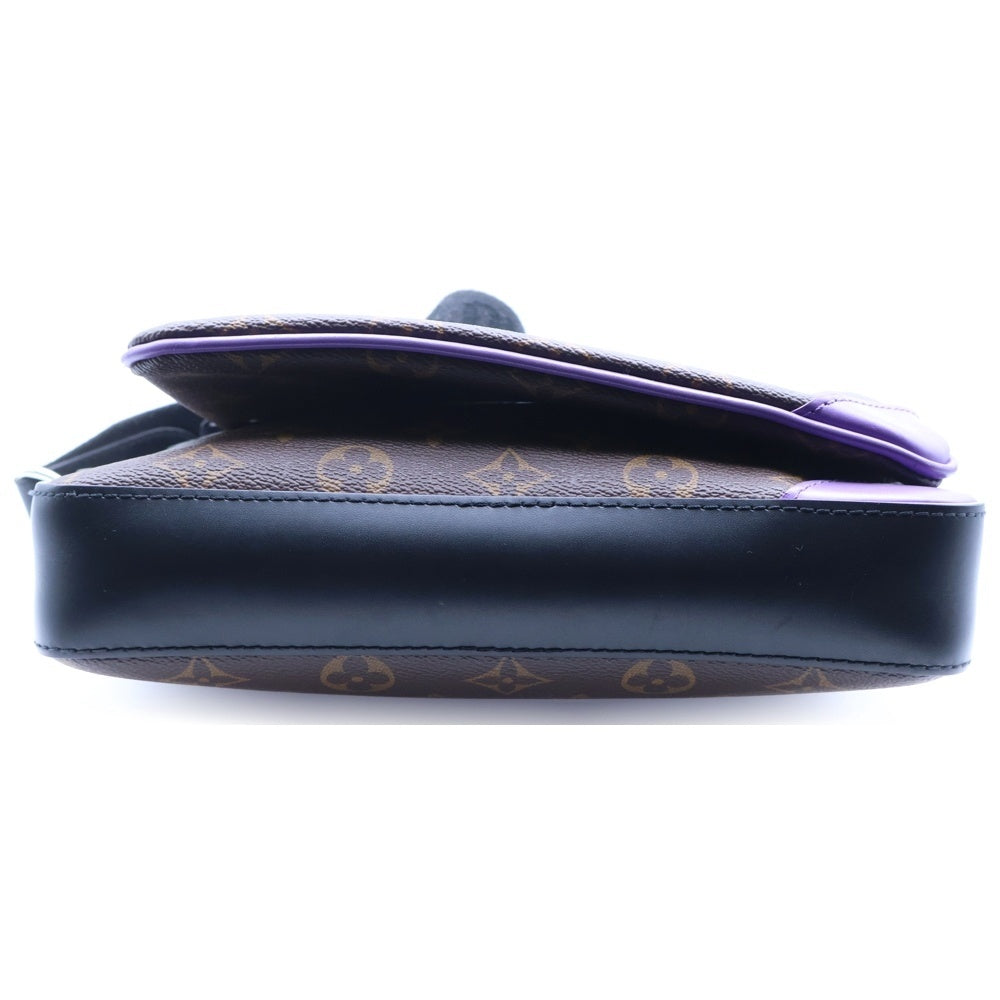 LOUIS VUITTON(ルイヴィトン) モノグラム マカサー トリオメッセンジャー ショルダーバッグ パープル×ブラウン PVC×レザー RFID M46266
