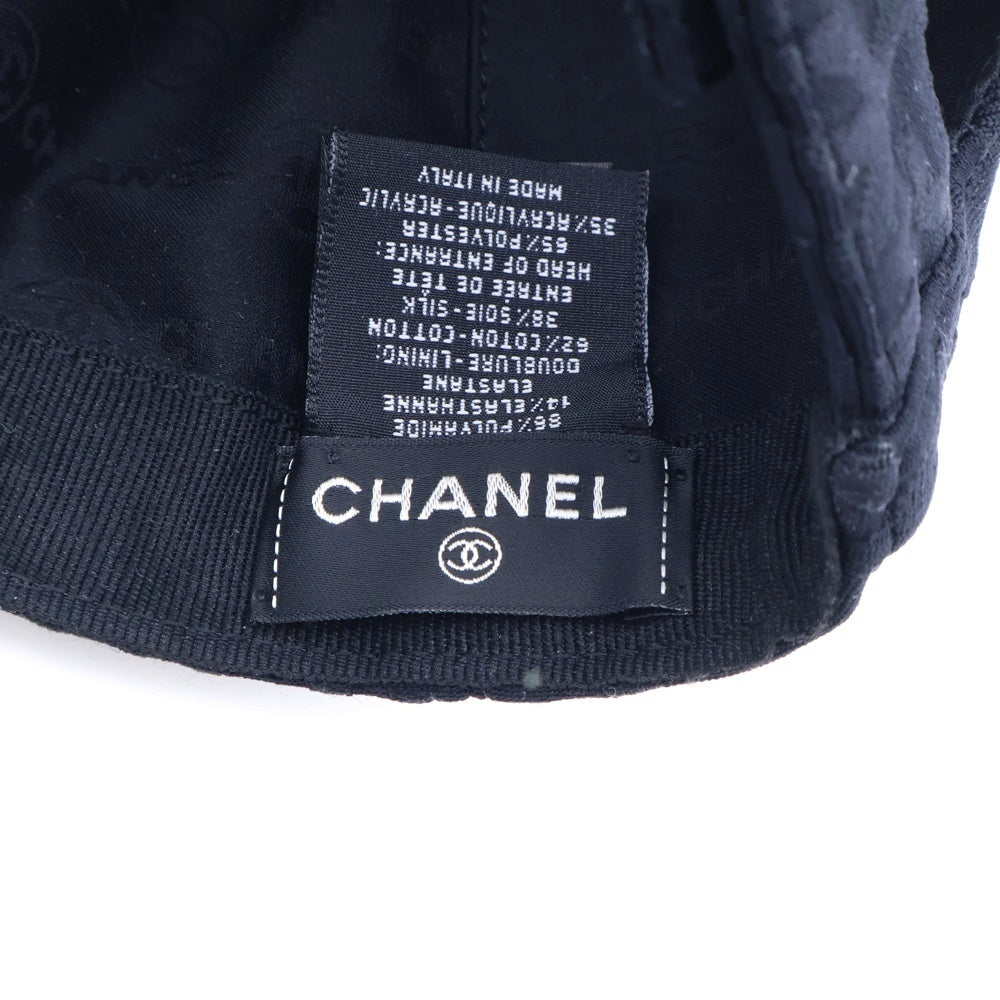 CHANEL(シャネル) 25SS ココマーク ポリアミド エンブロイダリー キャップ 帽子 ブラック AAA954