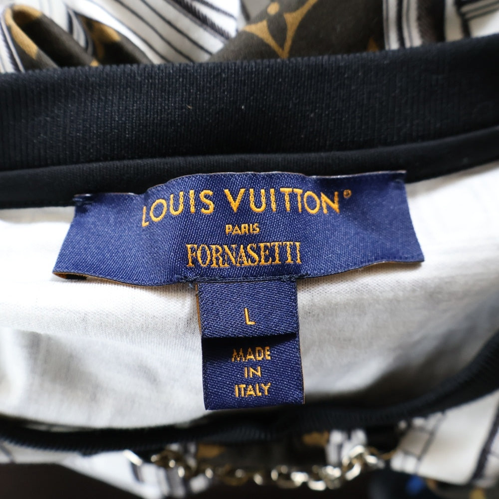 LOUIS VUITTON(ルイヴィトン) 21AW フォルナセッティ Tシャツ ホワイト×ブラウン コットン RW212B