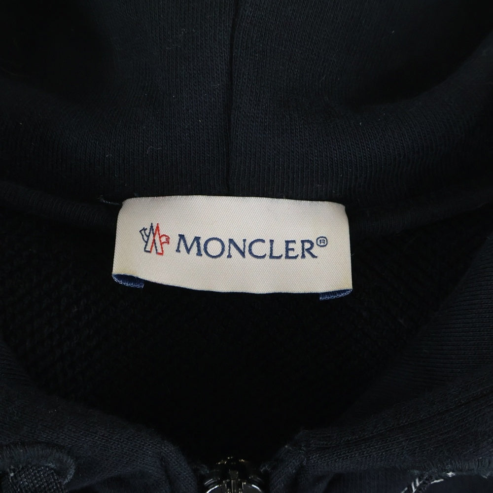MONCLER(モンクレール) MAGLIA CARDIGAN ロゴテープ ジップアップ パーカー ブラック コットン E20938460900