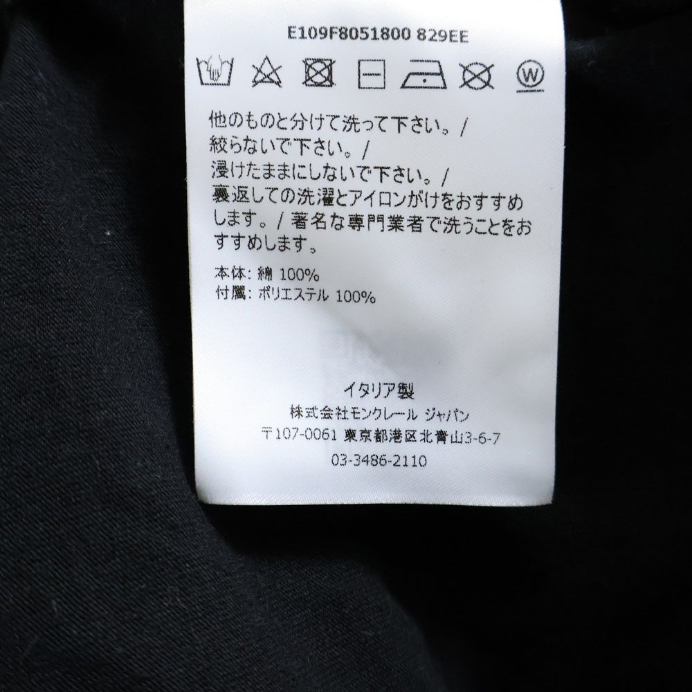 MONCLER GENIUS(モンクレール ジーニアス) NOIR KEI NINOMIYA ノワール ケイ ニノミヤ ビッグロゴTシャツ ブラック コットン×レザー