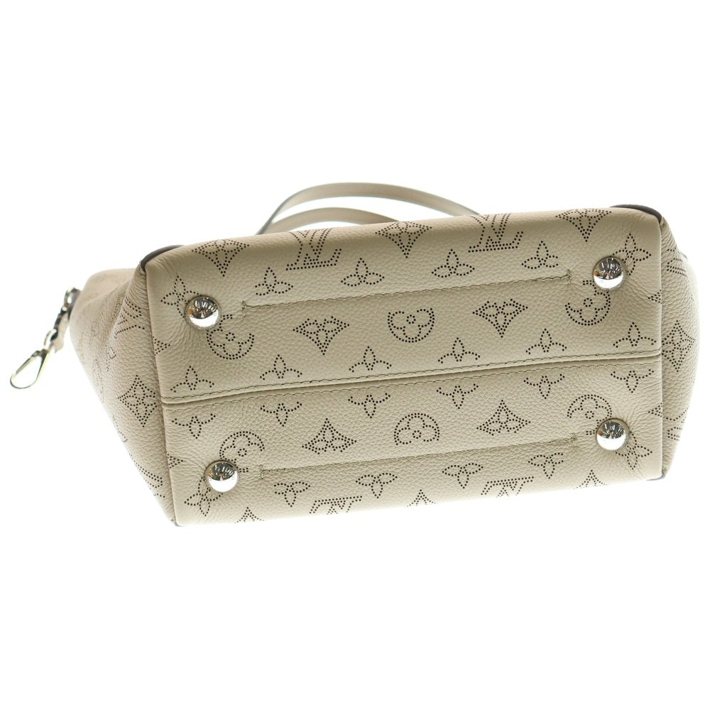LOUIS VUITTON(ルイヴィトン) ヒナPM ガレ モノグラム マヒナ パンチングレザー 2WAY ハンド ショルダー トートバッグ シルバー金具 ベージュ M54351