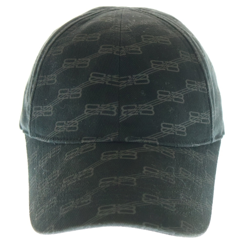 BALENCIAGA(バレンシアガ) BBロゴ ベースボールキャップ 帽子 ブラック コットン 704104