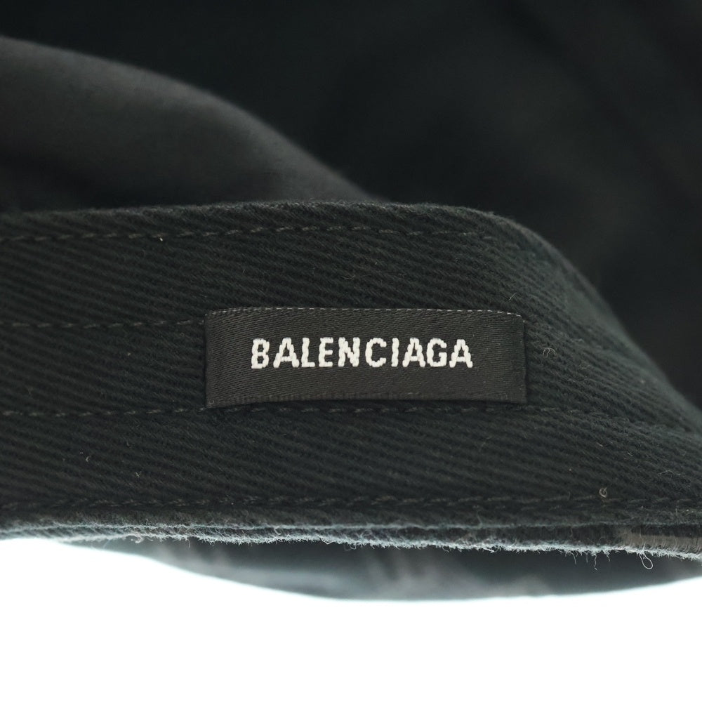 BALENCIAGA(バレンシアガ) BBロゴ ベースボールキャップ 帽子 ブラック コットン 704104