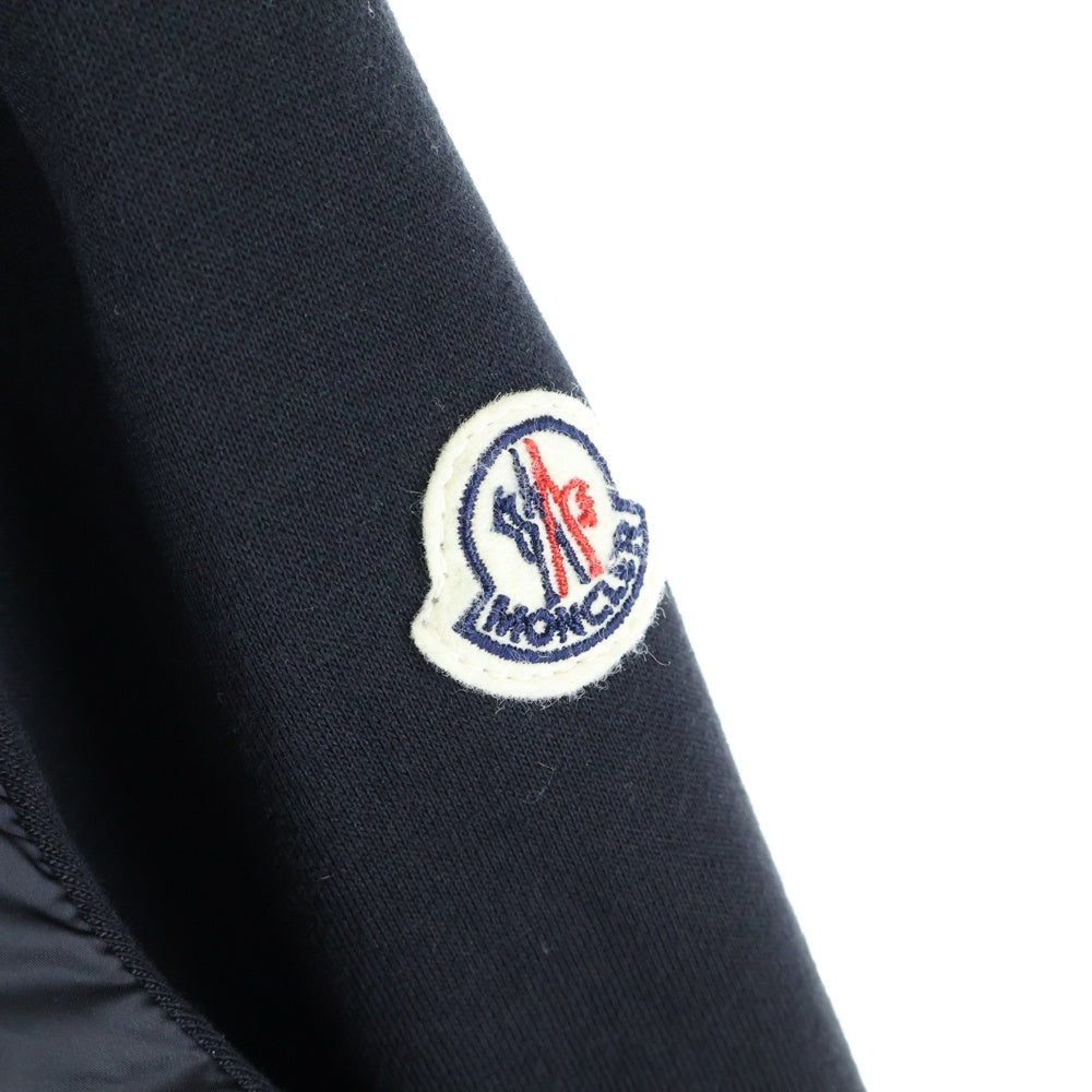 MONCLER(モンクレール) 20SS スウェット切り替え フーデッド ジップアップ ダウンジャケット ブラック F10938G50300 V8053