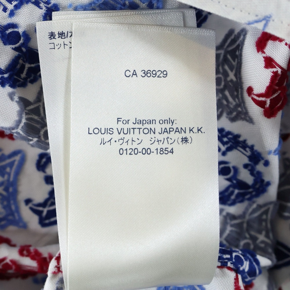 LOUIS VUITTON(ルイヴィトン) 21AW モノグラム シグネチャー ジャガード総柄 半袖シャツ マルチカラー ホワイト/ブルー RM212Q EO4 HLS44W