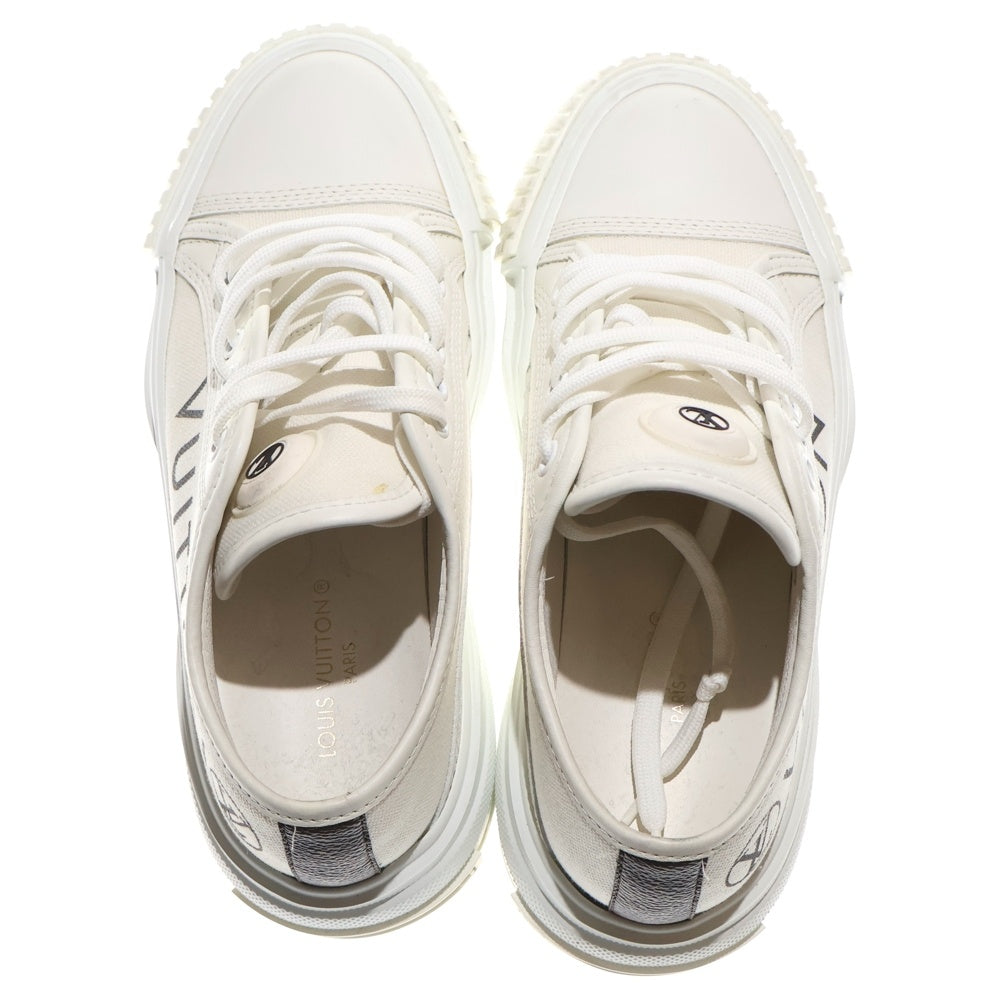 LOUIS VUITTON(ルイヴィトン) LV スクァッド ライン ロゴプリント モノグラム レザー レースアップ ローカットシューズ スニーカー ホワイト
