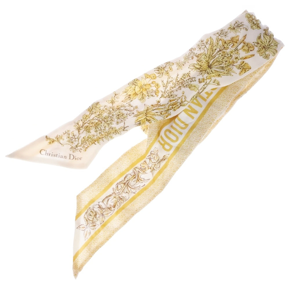 Christian Dior(クリスチャンディオール) ミッツァ 花柄 シルクスカーフ イエロー 51UNO106I606
