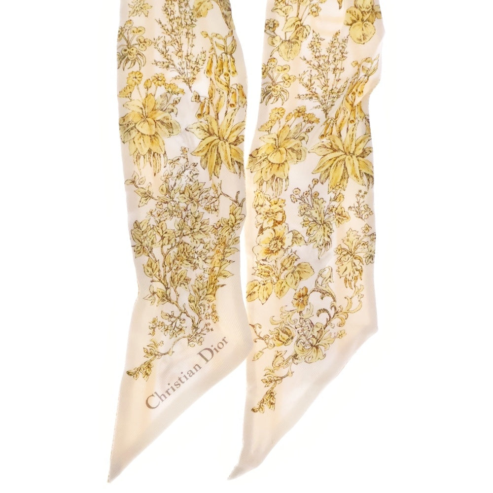 Christian Dior(クリスチャンディオール) ミッツァ 花柄 シルクスカーフ イエロー 51UNO106I606