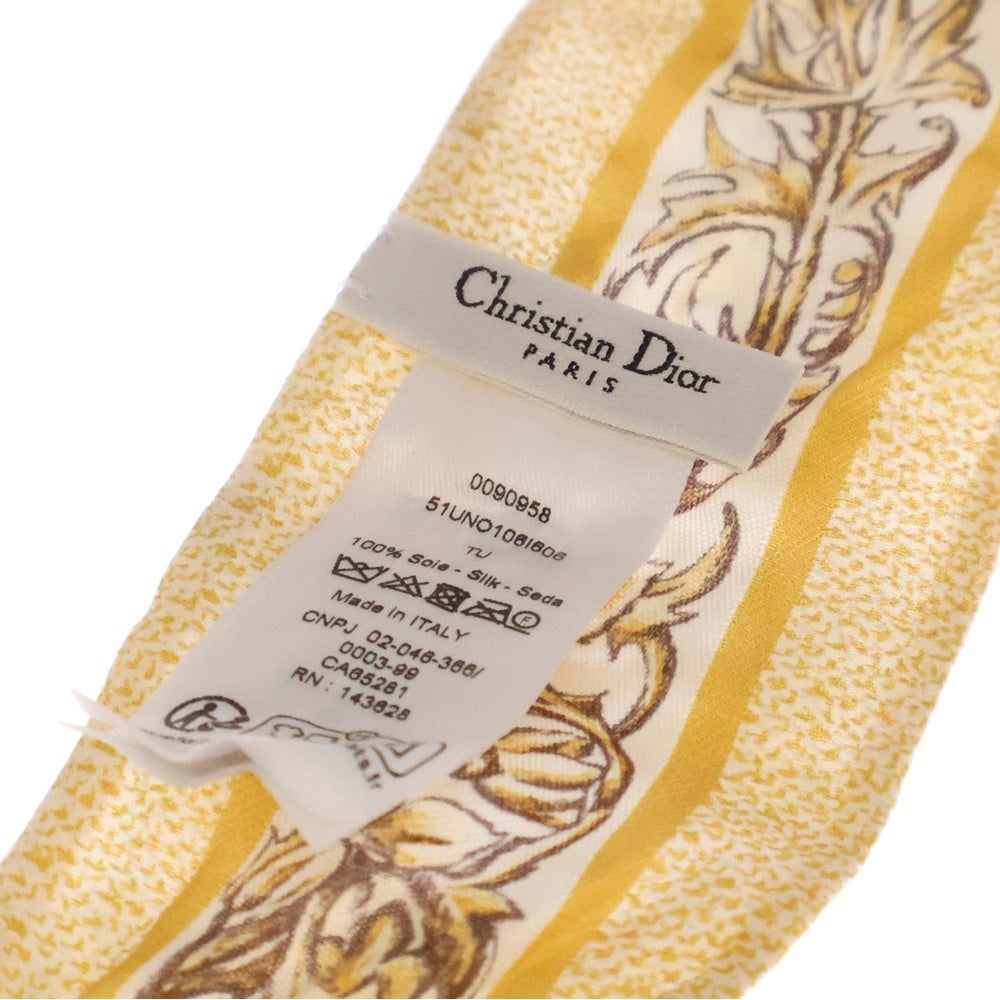 Christian Dior(クリスチャンディオール) ミッツァ 花柄 シルクスカーフ イエロー 51UNO106I606