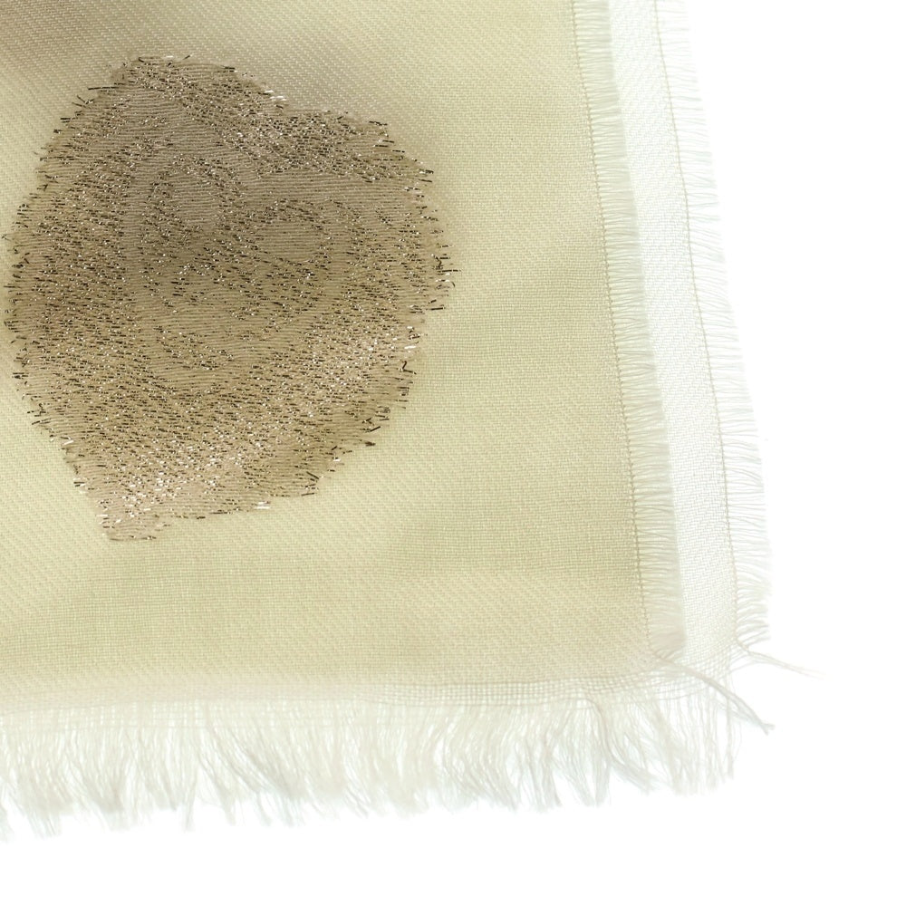 CHANEL(シャネル) ココマーク ラメ ストール ホワイト レーヨン