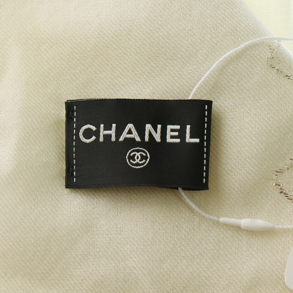CHANEL(シャネル) ココマーク ラメ ストール ホワイト レーヨン
