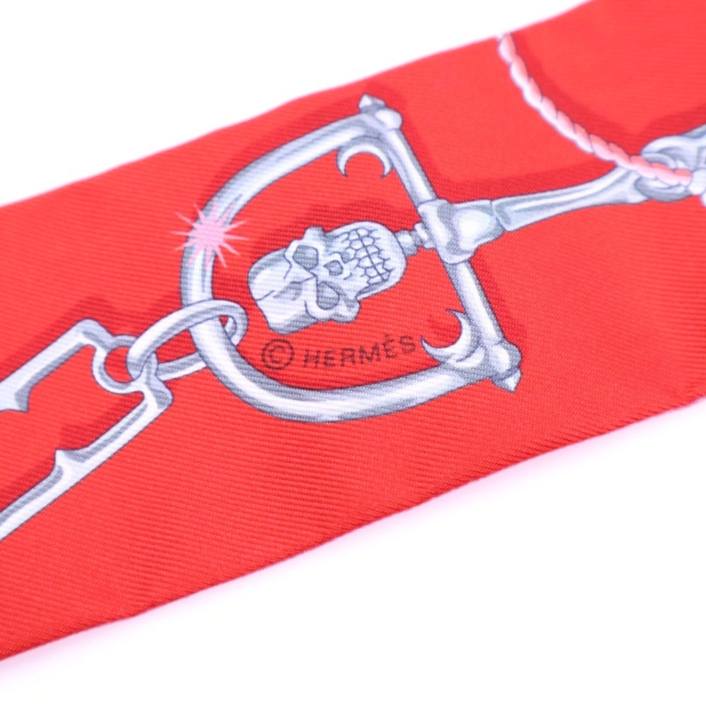 HERMES(エルメス) ツイリー C'EST LA FETE シルクスカーフ ピンク×レッド