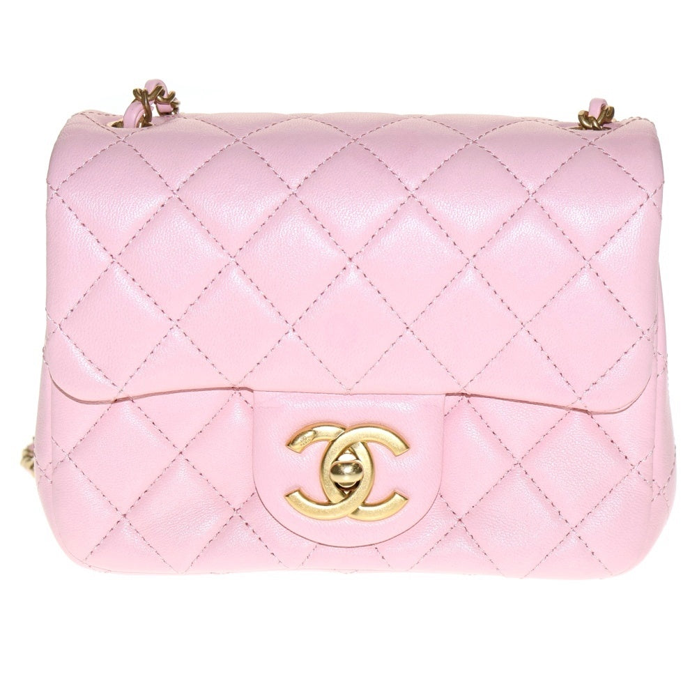 CHANEL(シャネル) ミニマトラッセ16 ココマーク ラムスキン Sフラップ/Sチェーン レザーショルダーバッグ ピンク GD金具