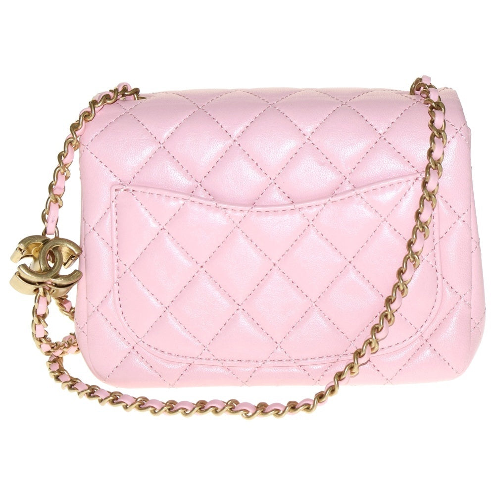 CHANEL(シャネル) ミニマトラッセ16 ココマーク ラムスキン Sフラップ/Sチェーン レザーショルダーバッグ ピンク GD金具