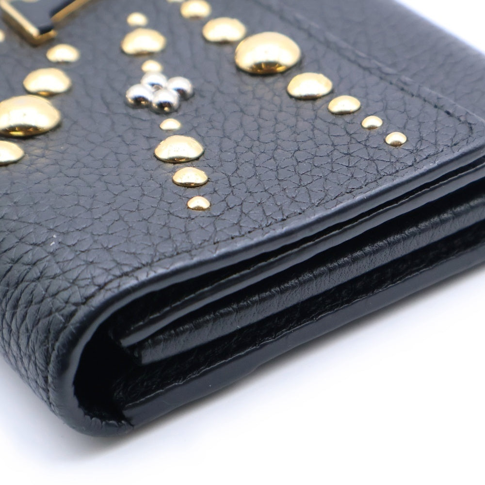 LOUIS VUITTON(ルイヴィトン) ポルトフォイユ カプシーヌ 長財布 ロングウォレット カードケース ブラック レザー M63461 ゴールド金具